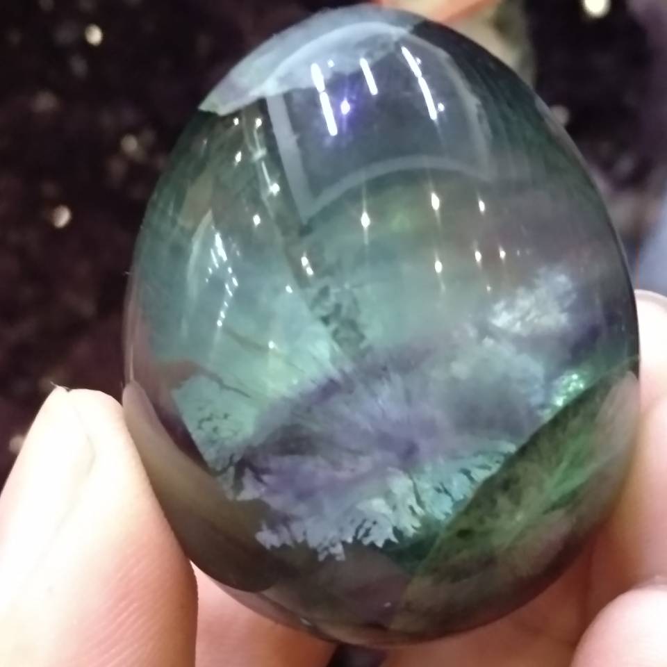 Fluorite Crystal Stone Egg Mineral Rock Gtone Chin..